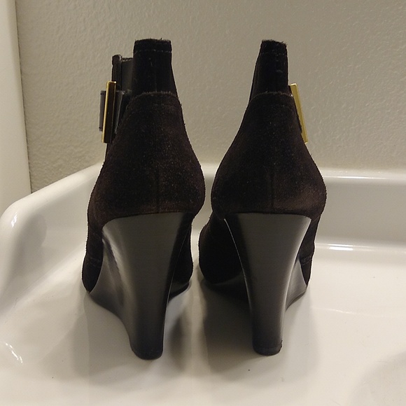 Tory Burch Adrienne Boots Brown Suede Ankle Booties Size 7 1/2 - Picture 7 of 8